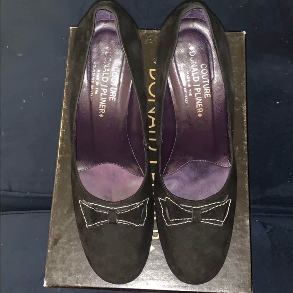 Donald J Pliner Dame Black Suede Heels Size 10